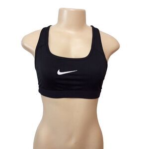 NIKE Dri-Fit Racer Back Bra Small Black Polyester Spandex